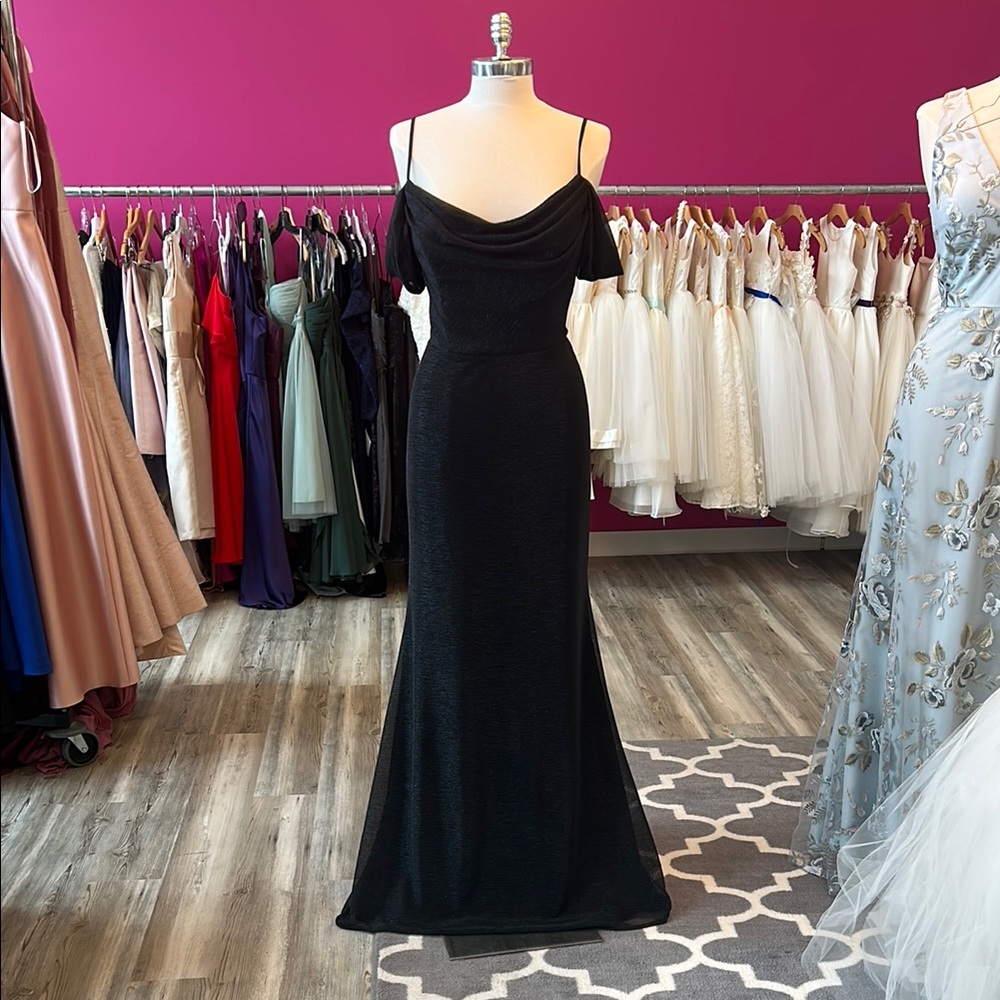 Elegant Black Off the Shoulder Evening Gown